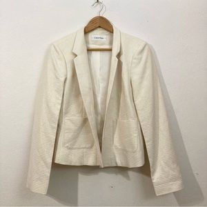 CALVIN KLEIN / Cream + Gold Blazer